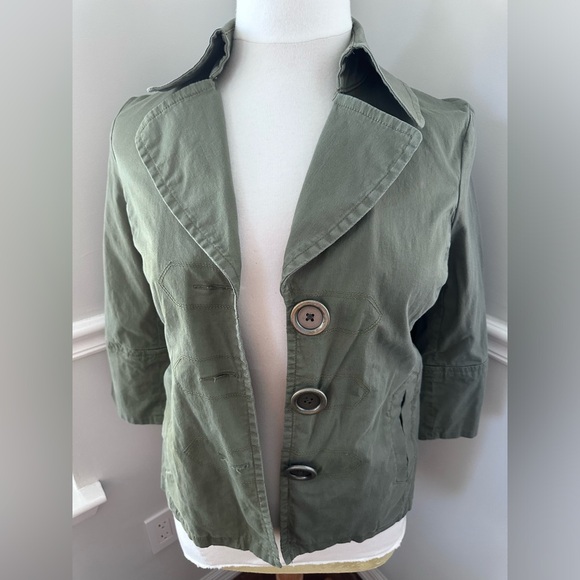 Intro Utility Army Green Jacket Women Y2K - Picture 1 of 4
